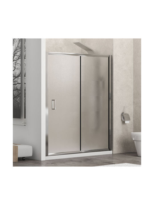 Karag New Flora 500 Shower Screen for Shower with Sliding Door 100x180cm Fabric Chrome