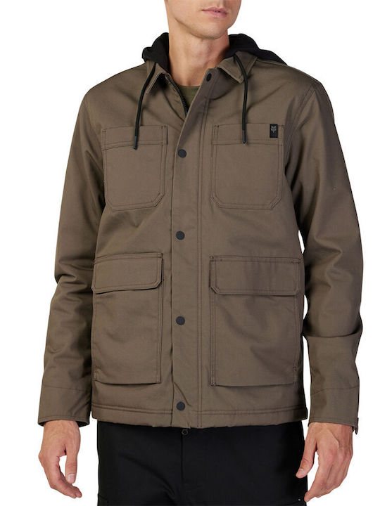 Fox Mercer Herren Winter Jacke Lässig Braun