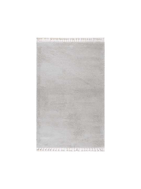 Polcarpet Soft Shaggy Rug Rectangular with Fringes L.Grey