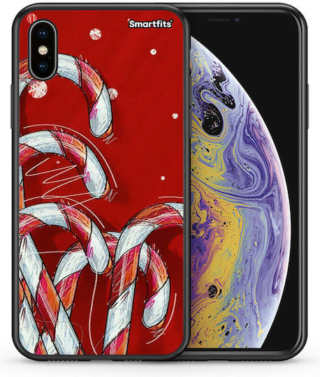 Smartfits Candy Cane Umschlag Rückseite Mehrfarbig (iPhone XS Max)