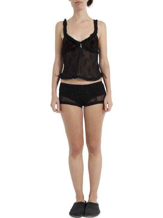Pepita Winter Damen Nachthemd Nero