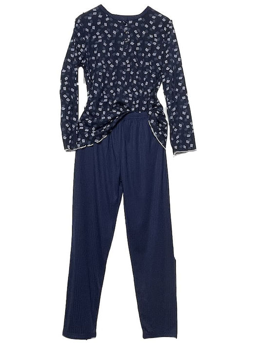 Lovelx Homewear Winter Women's Pyjama Set Dark Blue