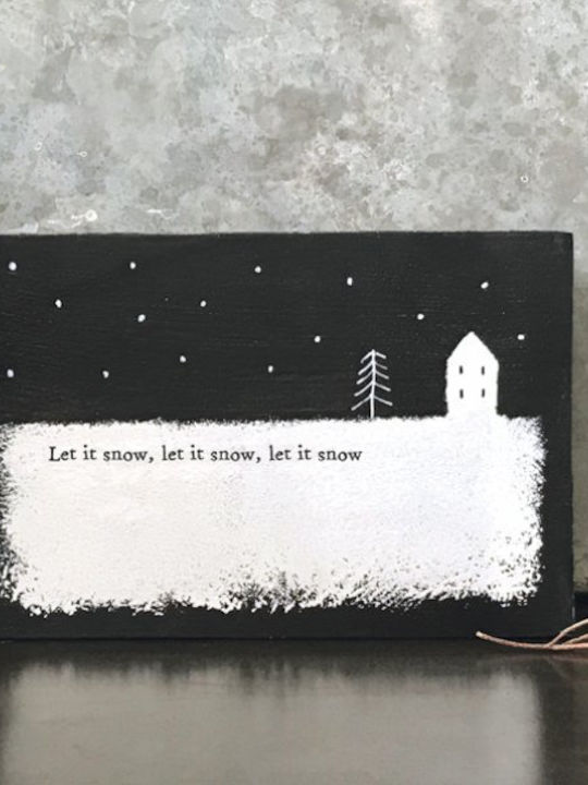 Synchronia Christmas Decorative Wooden White 18x11x3cm.