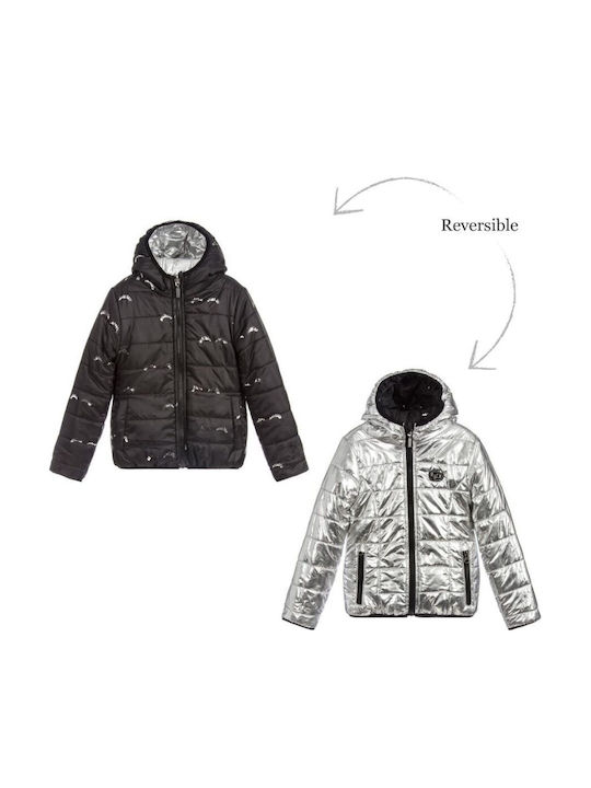 Kinder Freizeitjacke Beidseitig mit Kapuze Mehrfarbig