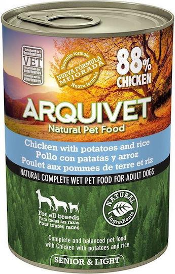 Arquivet Wet Food for Senior Dogs in Cans with Chicken Diet 400gr