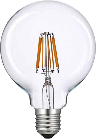 Giako Λάμπα LED 8W για Ντουί E27 και Σχήμα G125 Θερμό Λευκό Dimmable