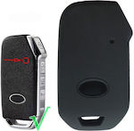 Silicone Car Key Cover Case Keyless with 3 Buttons for Smart Black