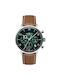 Zeppelin Hindenburg Lz129 Men's Watch 41mm Chronograph Solar with Silver Leather Strap