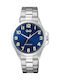 Q&Q Bracelet Herrenuhr Batterie mit Silber Metallarmband