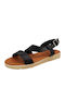 Women's Flat Sandals Anatomic with Strap in Black Color