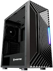 Nfortec Nervia Midi Tower Cutie de calculator cu iluminare RGB Black