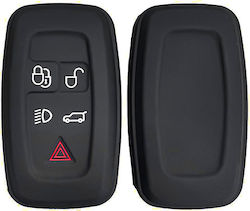 Silicone Car Key Cover Case with 5 Buttons for Rover Black