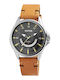 Raptor Men's Watch Battery with Brown / Brown Leather Strap