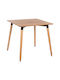 Wooden Kitchen Table Natural 80x80x74cm