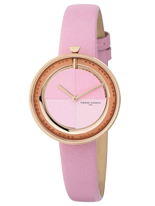 Pierre Cardin Marais Γυναικείο Ρολόι 32mm Μπαταρίας με Ροζ Δερμάτινο Λουράκι