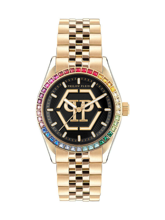 Philipp Plein Women's Watch Chronograph with Gold Metal Bracelet