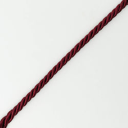 Κορδόνι Στριφτό Rayon Τρίκλωνο Μπορντό 0,6cm Μέτρο