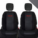 Car Seat Back 2pcs Leatherette Black