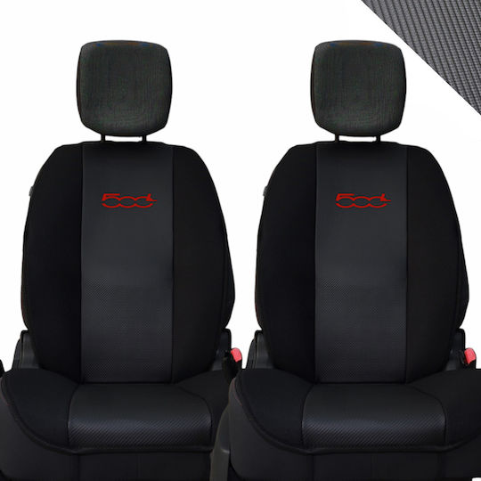 Car Seat Back 2pcs Leatherette Black
