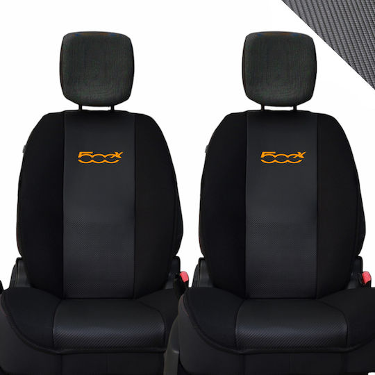 Car Seat Back 2pcs Leatherette Black