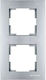 Mutlusan Rita Schalterrahmen 2-fach Vertikale Montage in Silber Farbe 01392