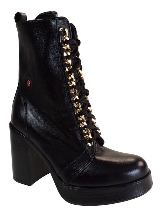 Robinson Leather Women's Ankle Boots with High Heel Black