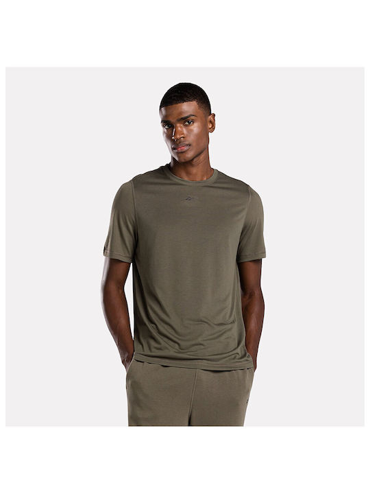 Reebok Sup Men's Athletic T-shirt Short Sleeve Army Green