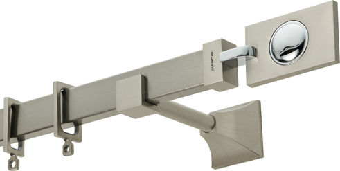 Zogometal Metallisch Vorhangstange Einfach Nickel matt/chrome