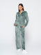 High Waist Sweatpants Flared Velvet Mint