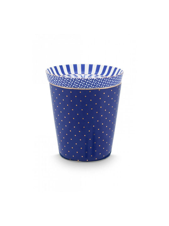 PiP Studio Royal Dots Tasse Keramik mit Deckel Blau 230ml 2Stück