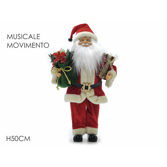 Plüsch Dekorativer Weihnachtsmann mit Musik und Bewegung Rot