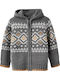 Kids Cardigan Knitted with Hood Gray