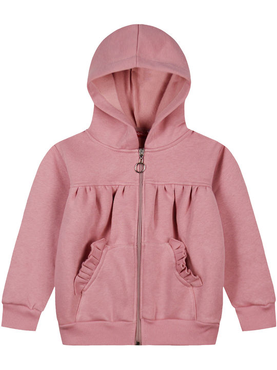 Energiers Kids Sweatshirt Cardigan with Hood Dusty Pink.