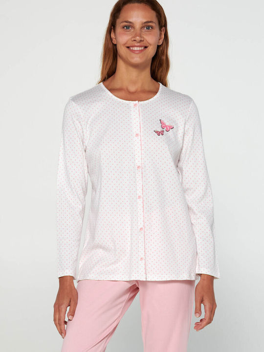 Vamp Winter Damen Pyjama-Oberteil Pink blush