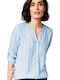 Damen Hemd Blue Gestreift