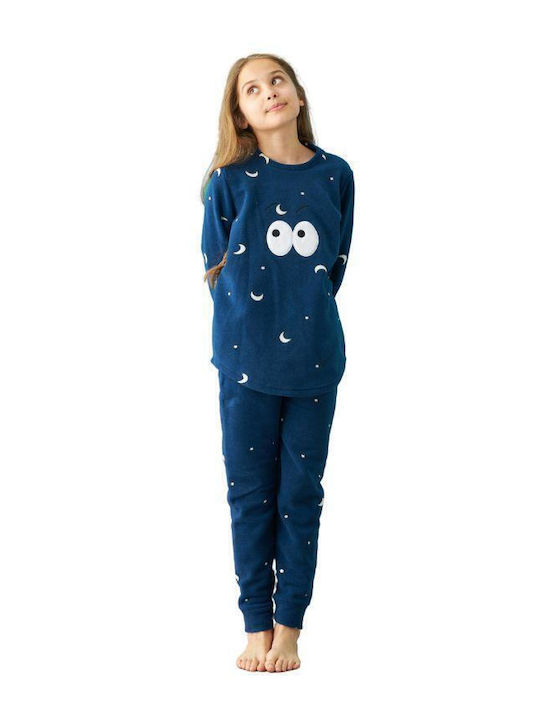 Misenza Pijama pentru copii De iarnă Fleece Blue Lagoon