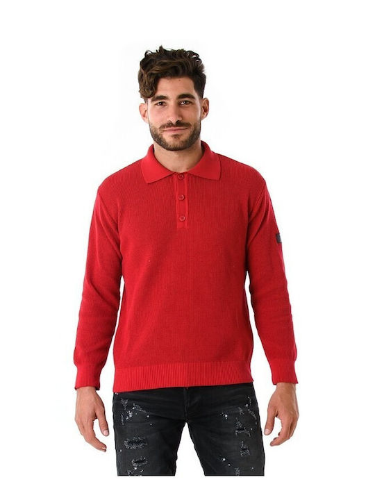 Bellissimo Men's Long Sleeve Sweater Red