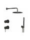 La Torre Elle 316 Built-in Mixer, Hand Shower & Shower Head Set for Shower Inox Black