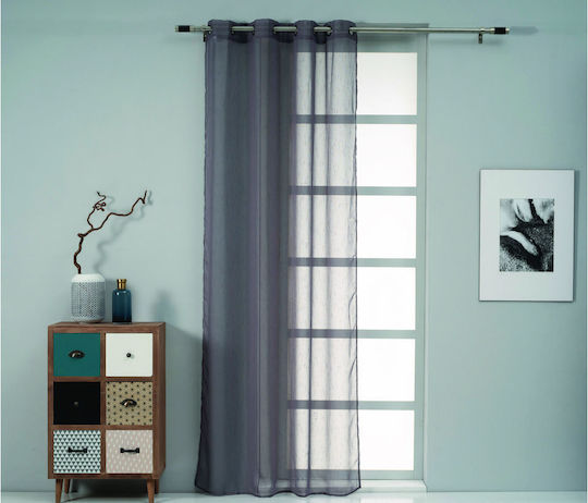 Easy Home Curtain with Grommet Leo Gray 140x260cm