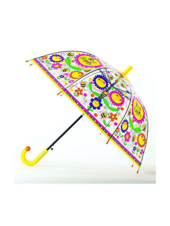 Rachel Ellen Kinder Regenschirm Gebogener Handgriff Automatisch Durchsichtig mit Durchmesser 66cm.
