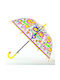 Rachel Ellen Kids Curved Handle Auto-Open Umbrella with Diameter 66cm Transparent