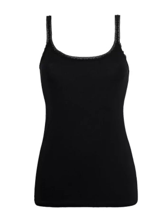 Penelope Women's T-Shirt with Spaghetti Strap Black