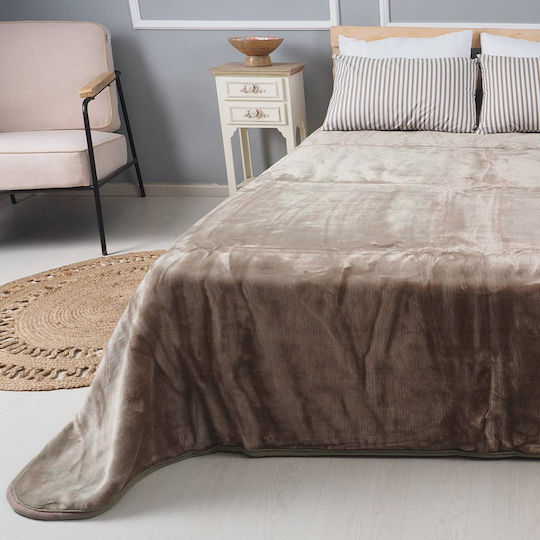 Joli Joli Samtige Decke Moni 160x220cm Braun