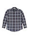 Langärmlig Flanell Hemd Geprüft Blue