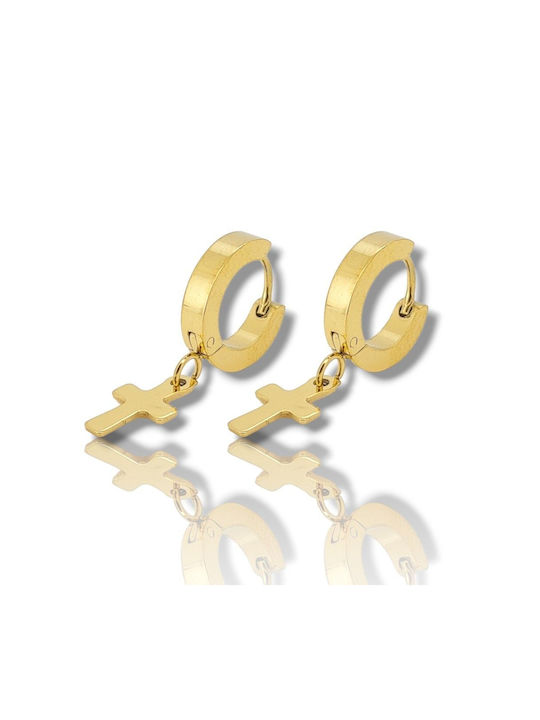 Mentzos Earrings made of Steel Gold Plated