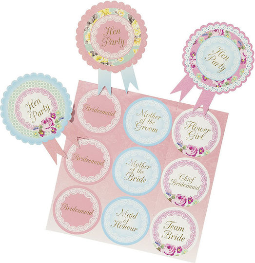 Talking Tables Partyaufkleber mit Thema "Ehe" 1TS4-HEN-BADGE