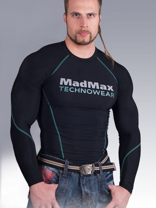 Madmax Bluza termica pentru barbati cu maneci lungi Compresie Negru