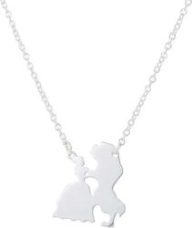 Disney Jewelry Stainless Steel Necklace Chain Beauty Beast Silver