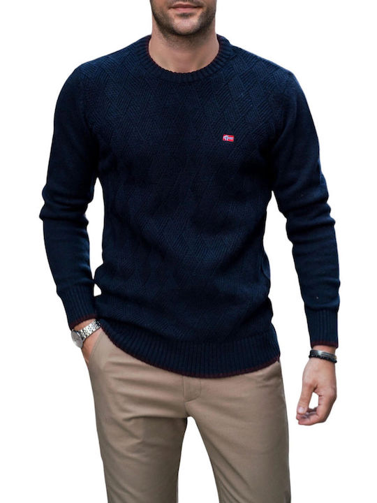 Clever Men's Long Sleeve Sweater BLUE