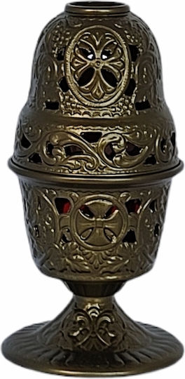 Agion Oros CHaitidis Tabletop Oil Lamp Metallic 8.5x8.5x17εκ.